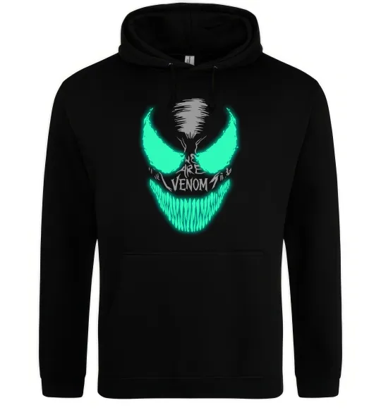 Мужская толстовка (худи) Venom we are люмінесцентний Черный фото