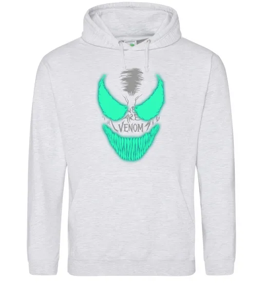 Мужская толстовка (худи) Venom we are люмінесцентний Серый меланж фото