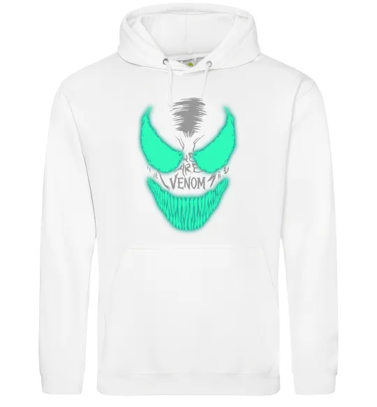 Женская толстовка (худи) Venom we are люмінесцентний Белый фото