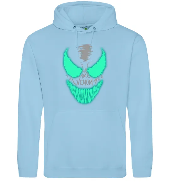 Женская толстовка (худи) Venom we are люмінесцентний Голубой фото