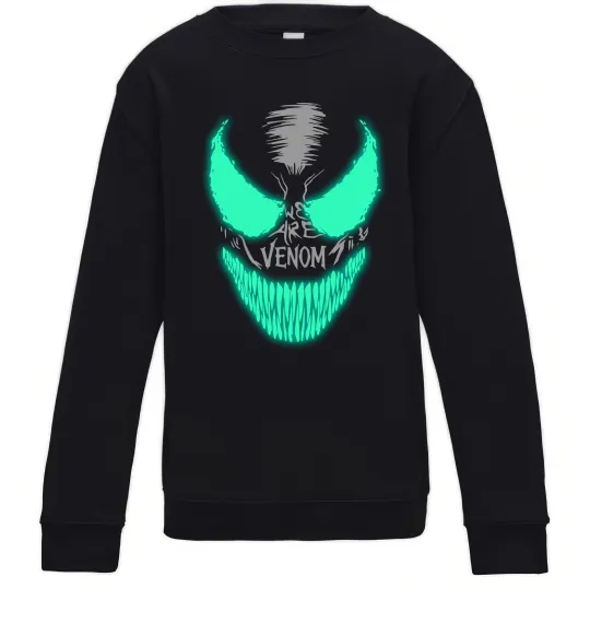 Детский Свитшот Venom we are люмінесцентний Черный фото