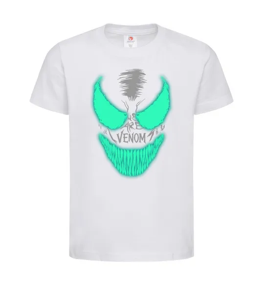 Дитяча футболка Venom we are люмінесцентний Білий фото