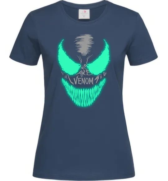 Жіноча футболка Venom we are люмінесцентний Темно-синій фото