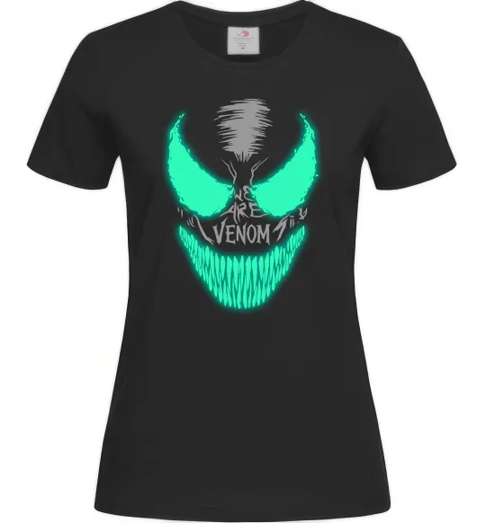 Жіноча футболка Venom we are люмінесцентний Чорний фото