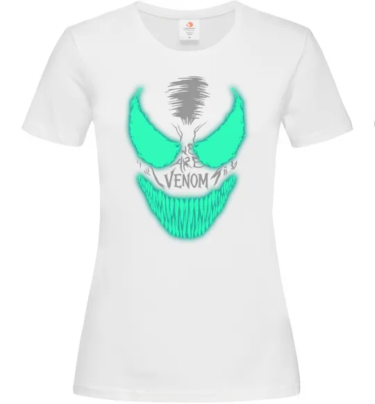 Жіноча футболка Venom we are люмінесцентний Білий фото