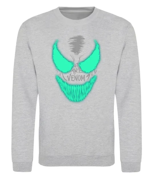 Свитшот Venom we are люмінесцентний Серый меланж фото