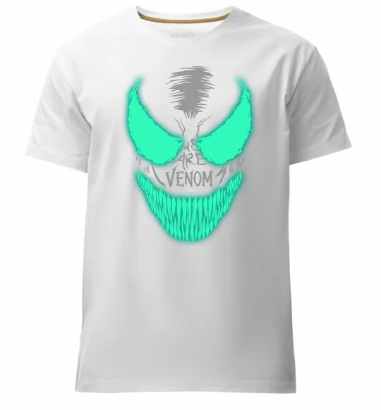 Чоловіча преміум футболка Venom we are люмінесцентний Білий фото