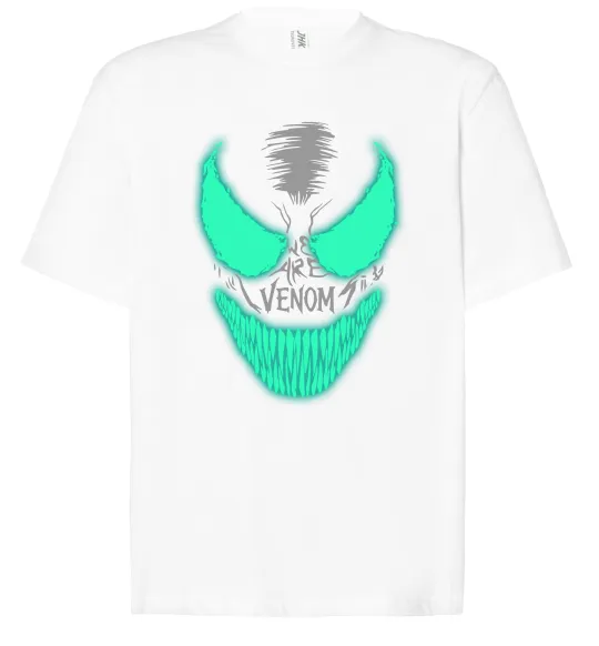 Футболка Оверсайз Venom we are люмінесцентний Білий фото