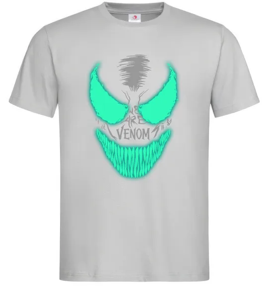 Чоловіча футболка Venom we are люмінесцентний Сірий фото