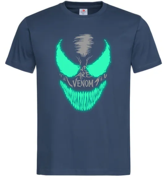 Чоловіча футболка Venom we are люмінесцентний Темно-синій фото