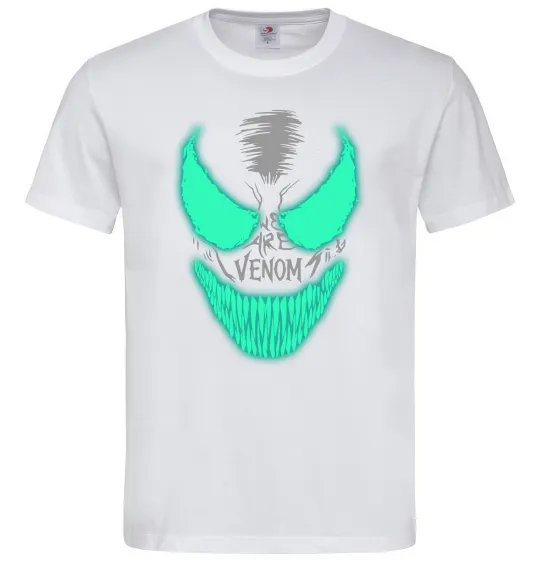 Чоловіча футболка Venom we are люмінесцентний Білий фото