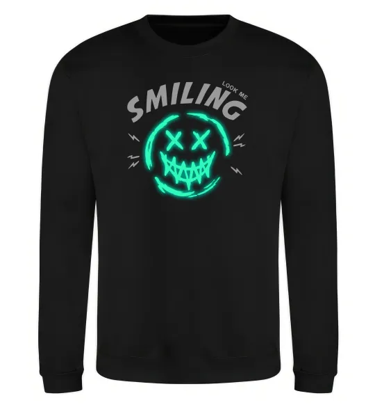 Свитшот Smiling люмінесцентний Черный фото