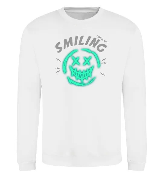 Свитшот Smiling люмінесцентний Белый фото