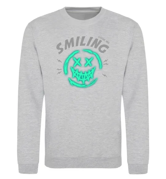 Свитшот Smiling люмінесцентний Серый меланж фото