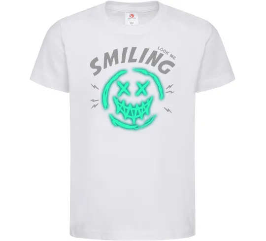 Дитяча футболка Smiling люмінесцентний Білий фото
