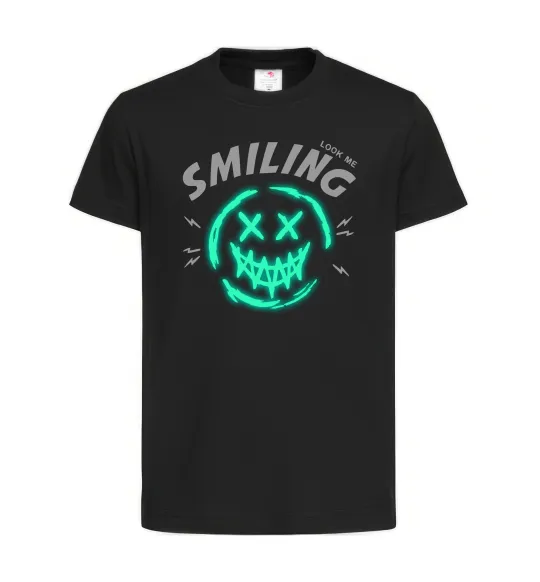 Детская футболка Smiling люмінесцентний Черный фото