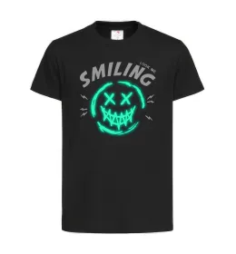 Детская футболка Smiling люмінесцентний Черный фото