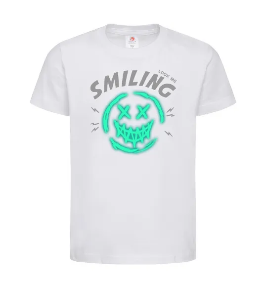 Детская футболка Smiling люмінесцентний Белый фото