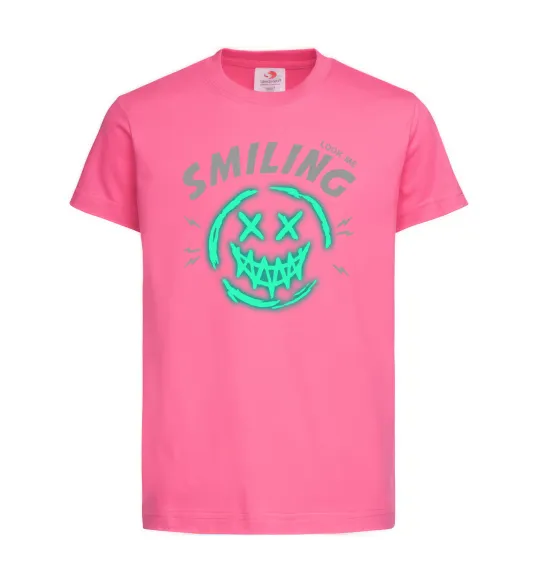 Детская футболка Smiling люмінесцентний Ярко-розовый фото