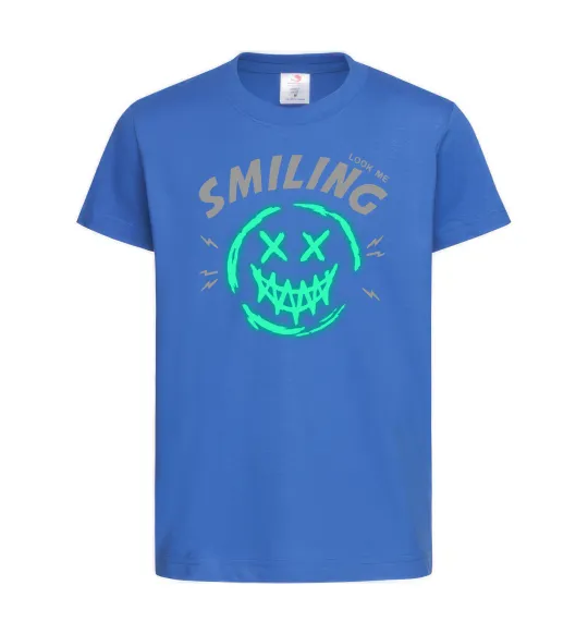 Детская футболка Smiling люмінесцентний Ярко-синий фото