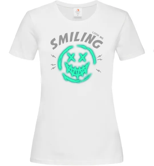 Женская футболка Smiling люмінесцентний Белый фото