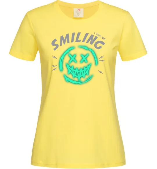Женская футболка Smiling люмінесцентний Лимонный фото