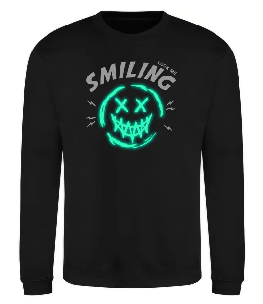 Свитшот Smiling люмінесцентний Черный фото