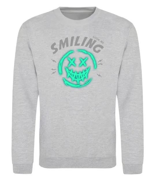 Свитшот Smiling люмінесцентний Серый меланж фото