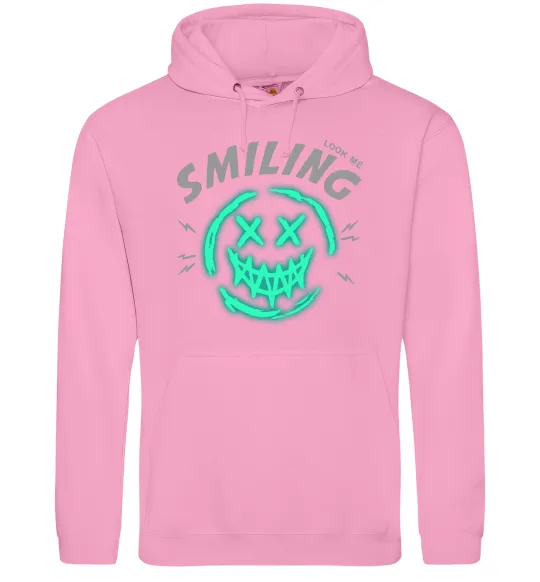 Мужская толстовка (худи) Smiling люмінесцентний Розовый фото
