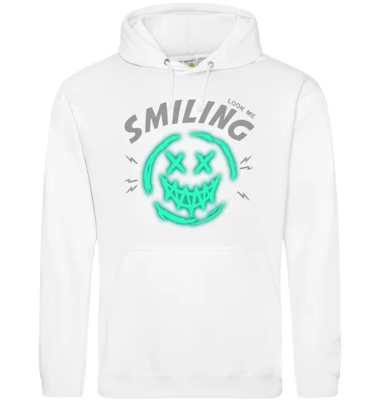 Жіноча толстовка (худі) Smiling люмінесцентний Білий фото