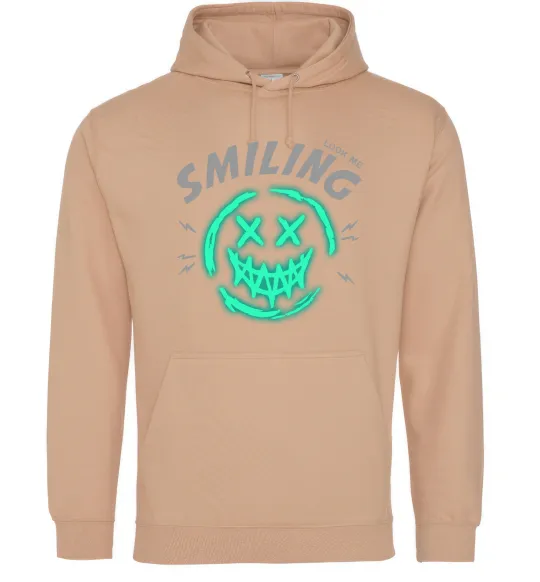 Жіноча толстовка (худі) Smiling люмінесцентний Пісочний фото