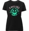 Жіноча преміум футболка Smiling люмінесцентний Чорний фото