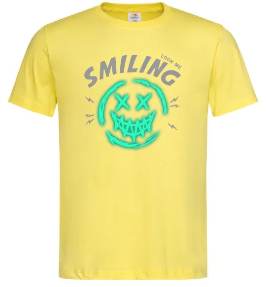 Мужская футболка Smiling люмінесцентний Лимонный фото