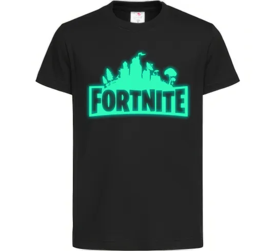 Дитяча футболка Fortnite люмінесцентний Чорний фото