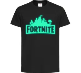 Дитяча футболка Fortnite люмінесцентний Чорний фото