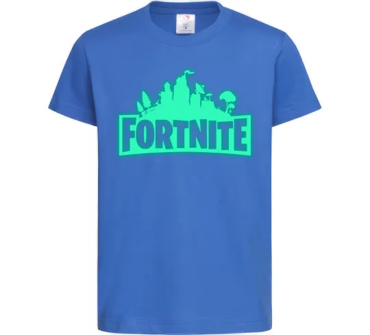 Дитяча футболка Fortnite люмінесцентний Яскраво-синій фото