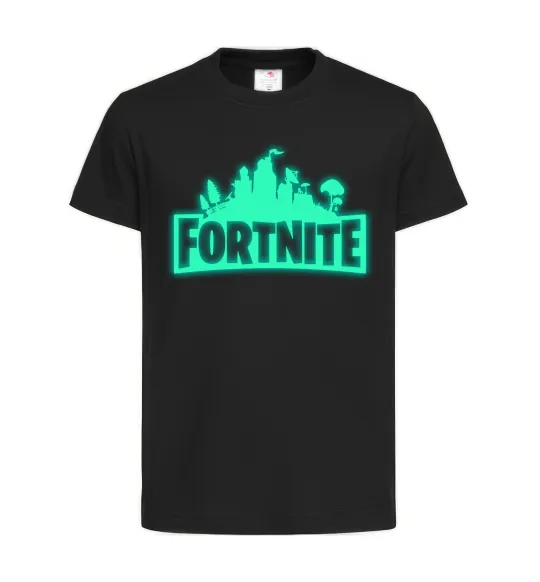 Дитяча футболка Fortnite люмінесцентний Чорний фото