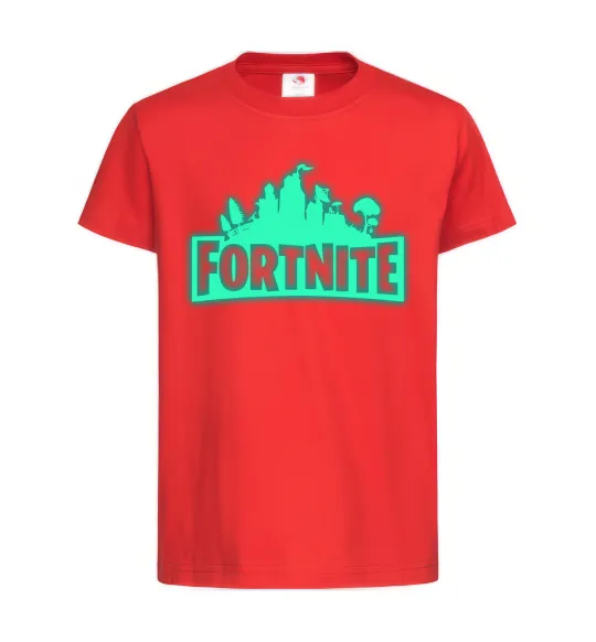 Дитяча футболка Fortnite люмінесцентний Червоний фото