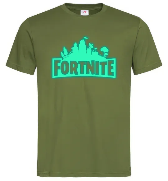 Мужская футболка Fortnite люмінесцентний Оливковый фото