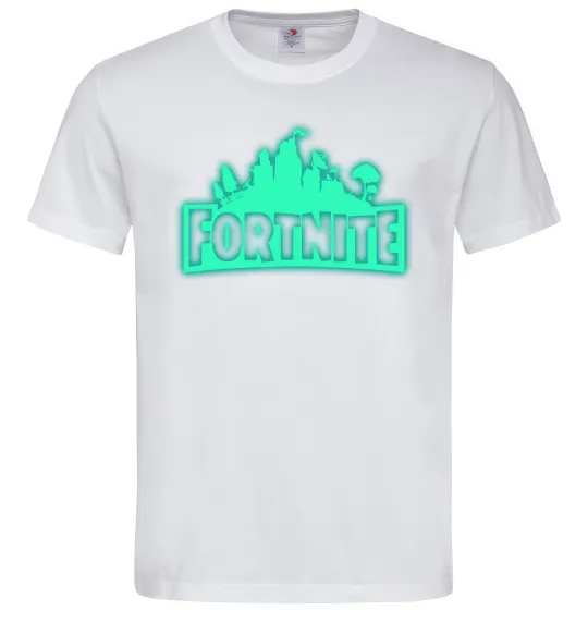 Мужская футболка Fortnite люмінесцентний Белый фото