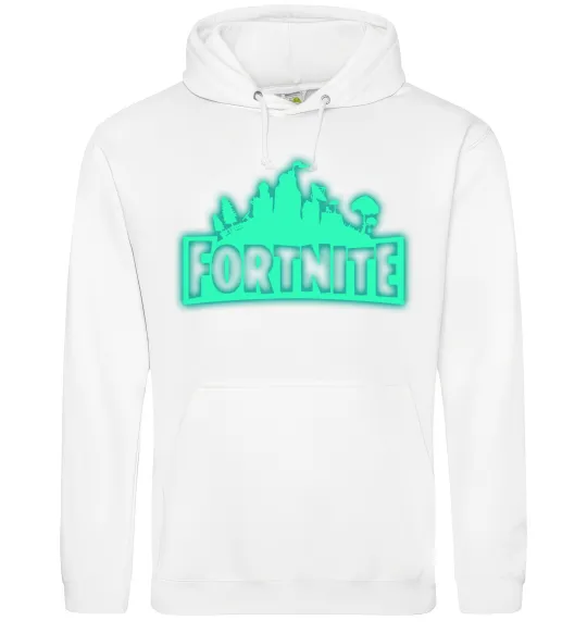 Чоловіча толстовка (худі) Fortnite люмінесцентний Білий фото