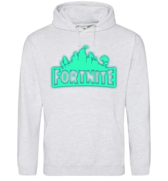 Чоловіча толстовка (худі) Fortnite люмінесцентний Сірий меланж фото