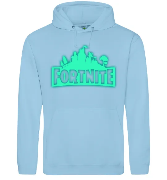 Жіноча толстовка (худі) Fortnite люмінесцентний Блакитний фото