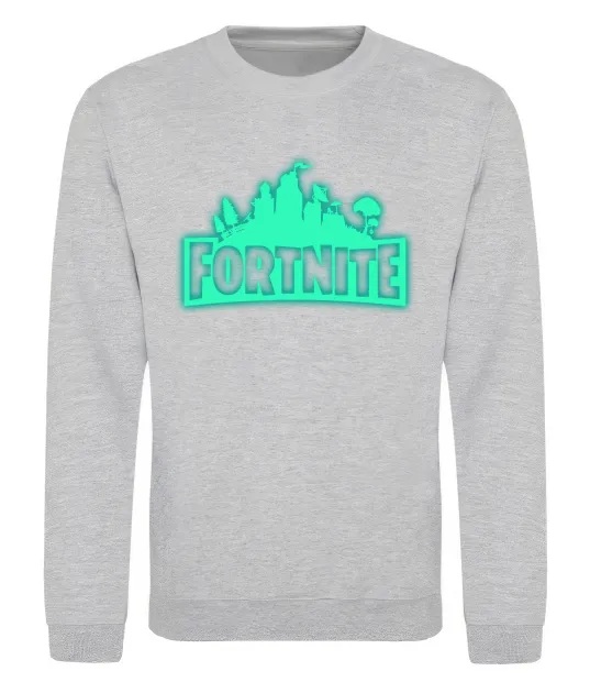 Свитшот Fortnite люмінесцентний Серый меланж фото