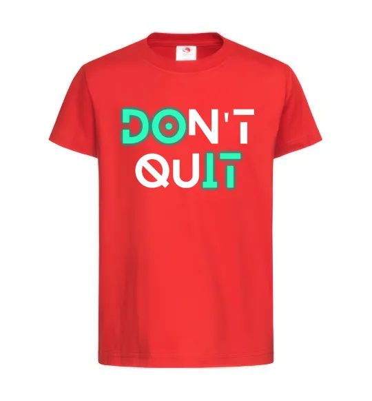 Дитяча футболка DOn`t quIT напис що світиться Червоний фото