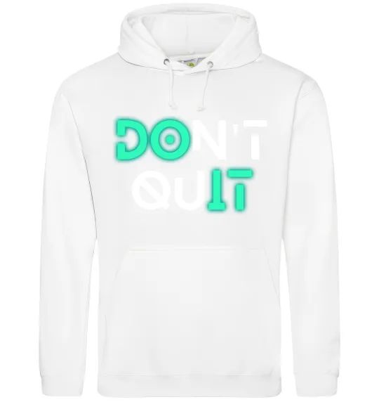Жіноча толстовка (худі) DOn`t quIT напис що світиться Білий фото