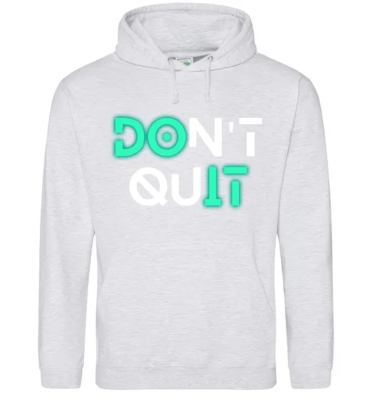 Жіноча толстовка (худі) DOn`t quIT напис що світиться Сірий меланж фото