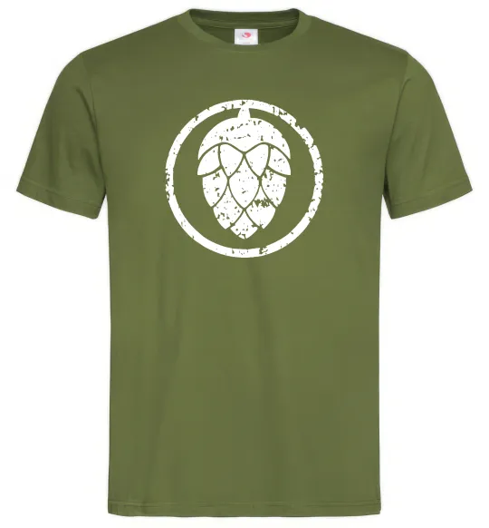 Мужская футболка Хміль Оливковый фото