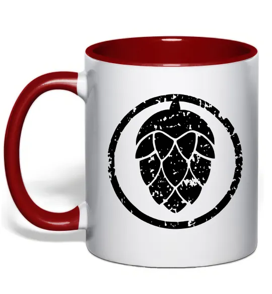 Чашка з кольоровою ручкою Хміль Червоний фото