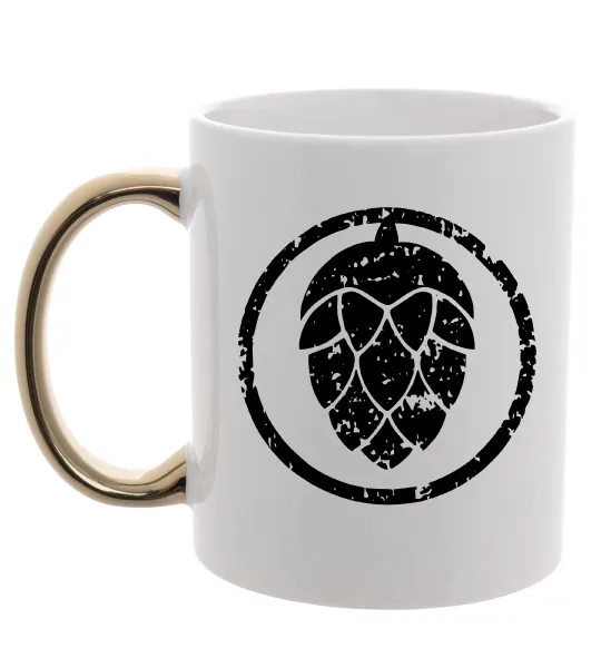 Чашка з кольоровою ручкою Хміль Золото фото